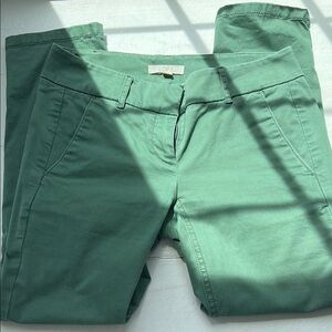 LOFT Green Ankle Cropped Pants